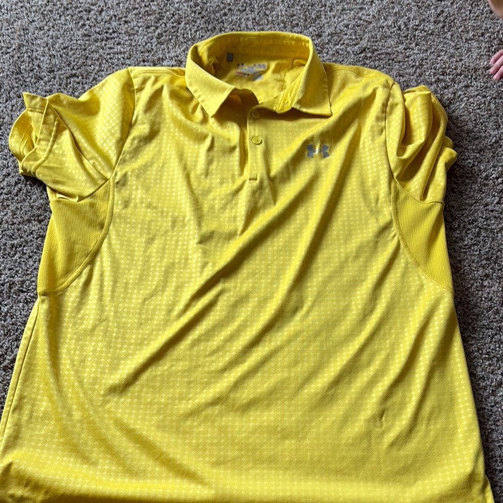 Under Armour Yellow Polo Shirt Vibrant Short Sleeve Classic